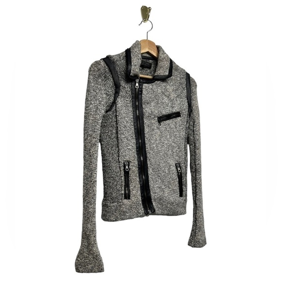 RAG & BONE Hart Tweed Biker Moto Jacket White/Black XS - Picture 8 of 10